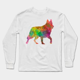 White Swiss Shepherd Dog in watercolor Long Sleeve T-Shirt